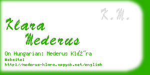 klara mederus business card